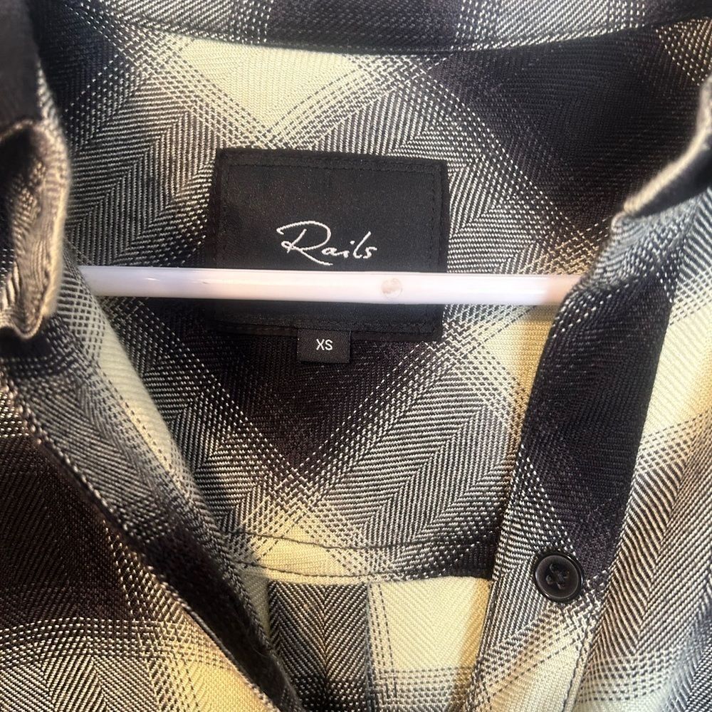 Nwot Rails Jackson Flannel Button Down In Black &… - image 2